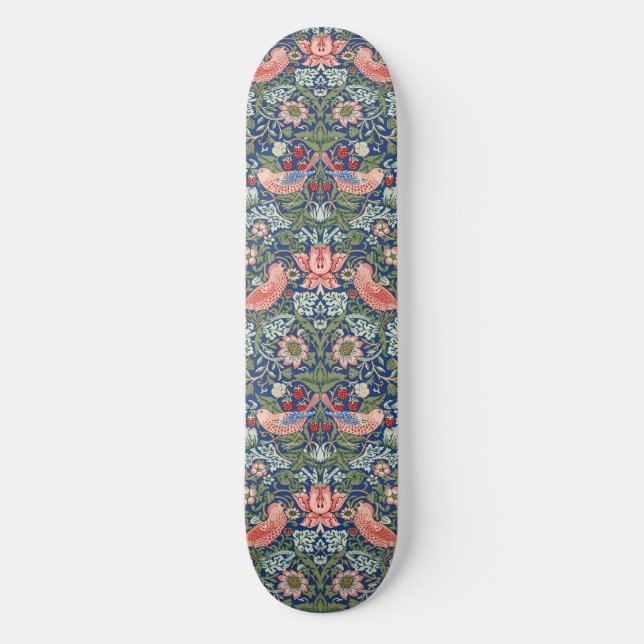 Skate Ladrão de Morango William Morris Azul Marinho Cora (Frente)