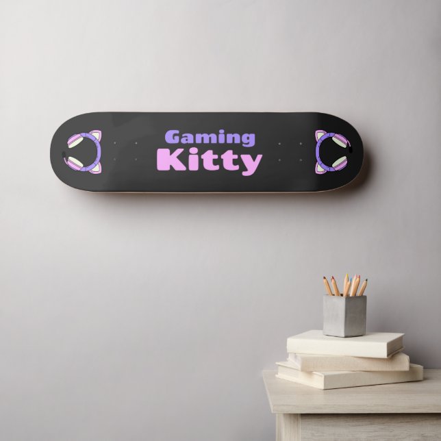 Skate Lady Gamer - Gatinho de jogos (Arte de parede (Horz))