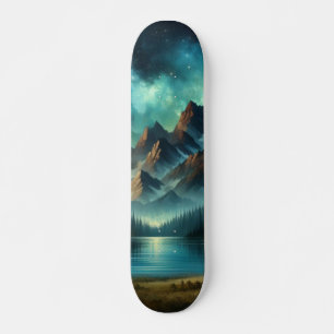 Skate Lago de montanha/cabine sob as estrelas