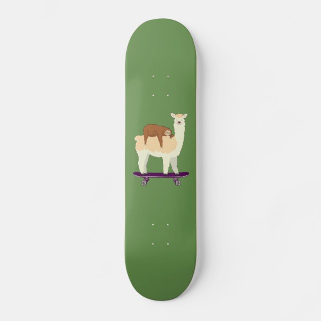 Skate Lama Skateboarding bonito com o presente da (Frente)