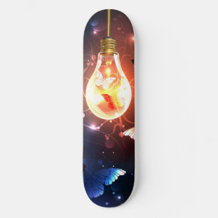 Skate Lâmpada Brilhante com Borboletas Noturnas