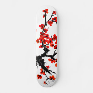 Skate Laranja Blossomo Aquarela