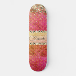 Skate Laranja Cor-de-rosa-quente - Bling Diamond