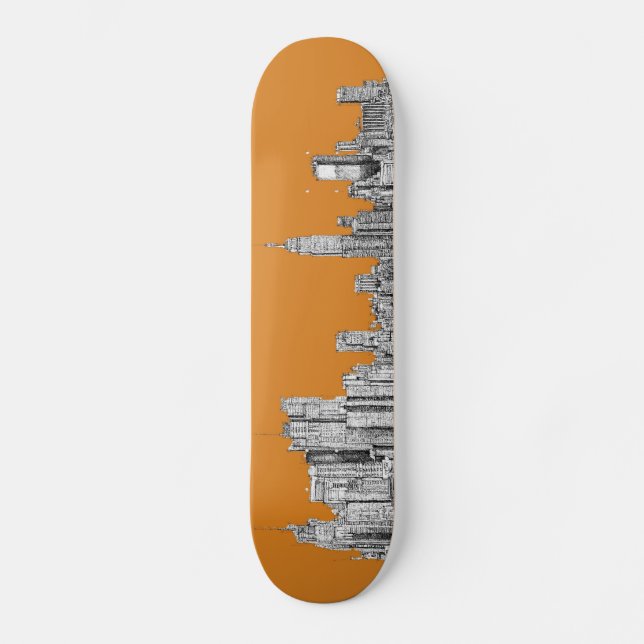 Skate Laranja da skyline de New York (Frente)