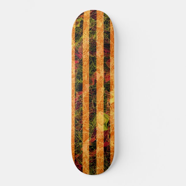 Skate Laranjas estranhas, quadrados arranhados em linhas (Frente)