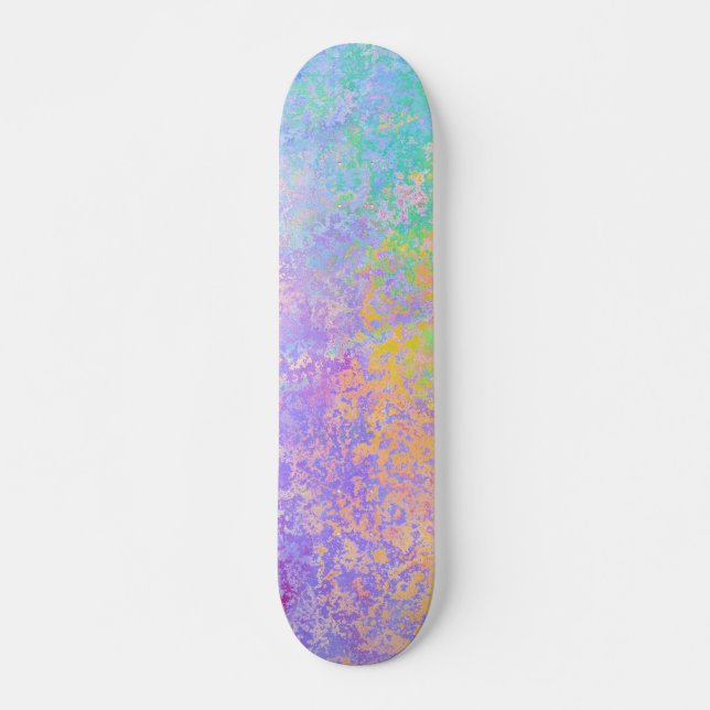 Skate Lavanda Abstrato de Tinta de Álcool Pastel Neon (Frente)