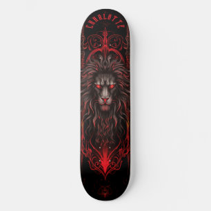 Skate Leão Mitológico com Padrões Tribais Fantasia Sombr