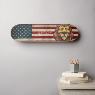 Skate Leão Ouro Americano Personalizado
