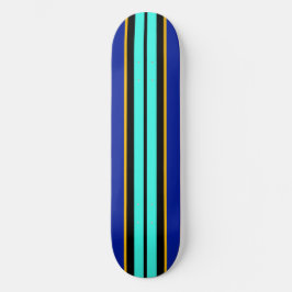 Skate Legal Black Bright Aqua Royal Blue Racing Stripes