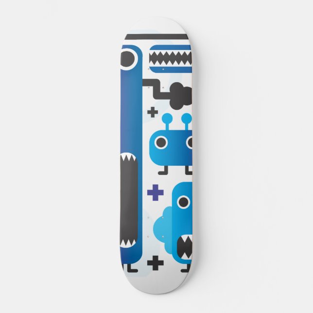 skate legal com gráficos monstruosos azuis (Frente)