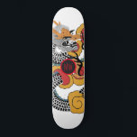 Skate Legal Dragão Negro Laranja<br><div class="desc">Quadro de skate personalizado de dragões de arte asiáticos ousados com suas iniciais no meio.</div>