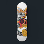 Skate Legal Dragão Negro Laranja<br><div class="desc">Quadro de skate personalizado de dragões de arte asiáticos ousados com suas iniciais no meio.</div>