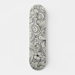 Skate Legal Padrão Floral Branco E Preto