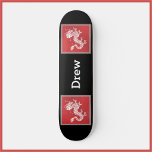 Skate Legal quadro branco vermelho e dragão preto<br><div class="desc">Legal design de dragão em paleta vermelha,  branca e preta.</div>