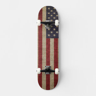 Skate Legal trendy America flag burlap texture