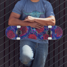 Skate Legal Trippy Damask Modern Rosa vermelha Roxo