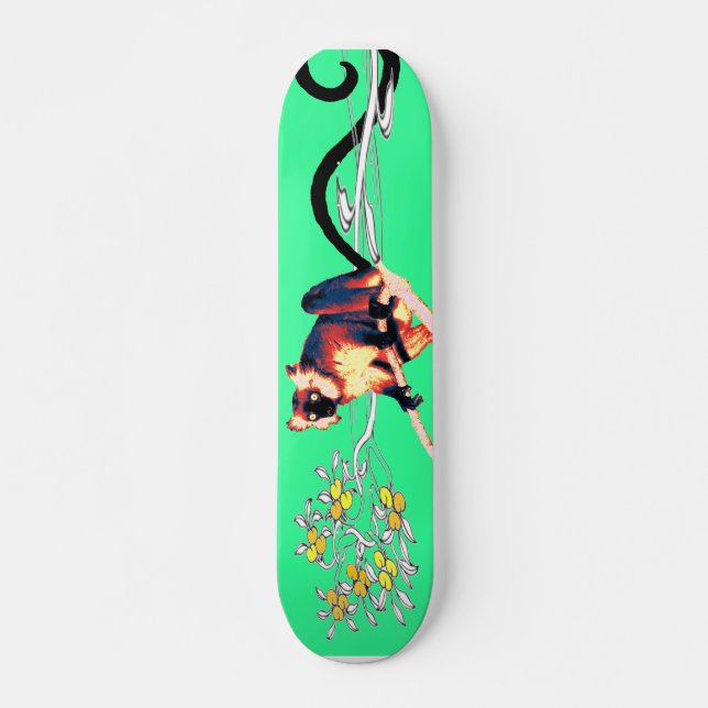 Skate lemurboard preto esmeralda (Frente)