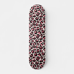 Skate Leopard Animal Print rosa e Dourada, Presente Leop