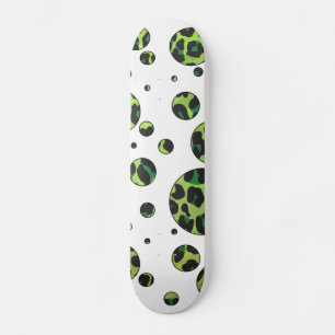 Skate Leopardo Bolinhas preto e verde