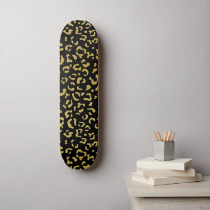 Skate Leopardo Dourado, Brilhante Dourada, Padrão-Leopar