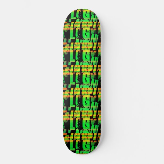 Skate Letras e números neon (Frente)