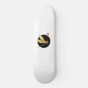 Skate libélula ouro em círculo preto
