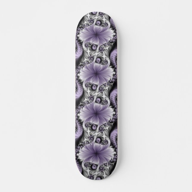 Skate Lilac Illusion Abstrato Floral Fractal Art Fantasy (Frente)