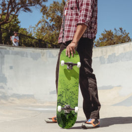 Skate Lima Verde Grunge com Acentos Pretos