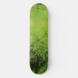 Skate Lima Verde Grunge com Acentos Pretos