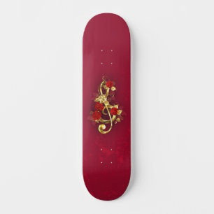 Skate Limpeza de ouro com Flores Rosa