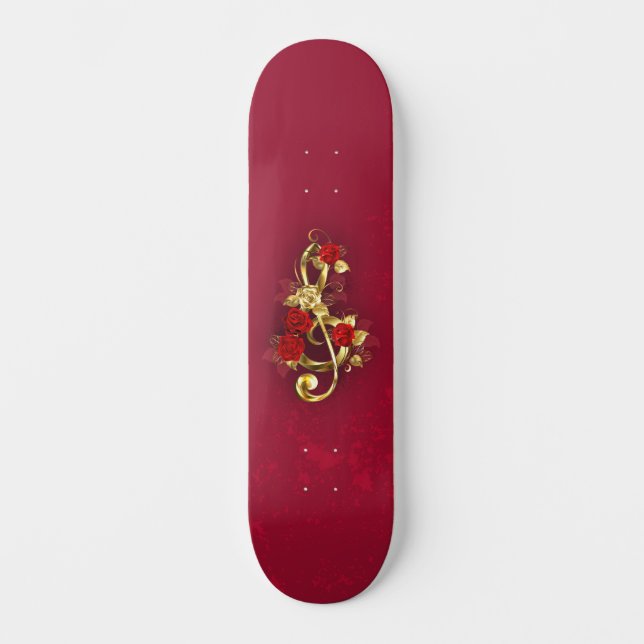Skate Limpeza de ouro com Flores Rosa (Frente)