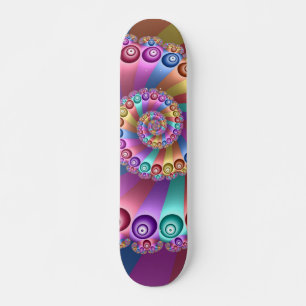 Skate Linda Arco-Íris Colores Abstrato de Arte Fractal