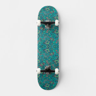 Skate Lindo floral turquesa vintage