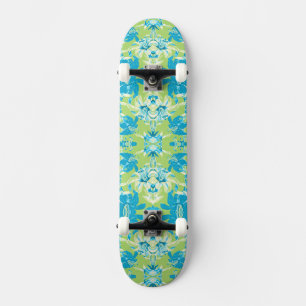 Skate Lindo lírio floral azul verde contínuo
