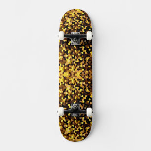 Skate Lindo padrão de mosaico dourado