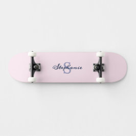 Skate Lindo Rosa Pastel Elegante Simples Fofo Monogramad