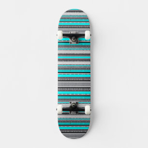 Skate Lindos padrões aztecas cinza aqua