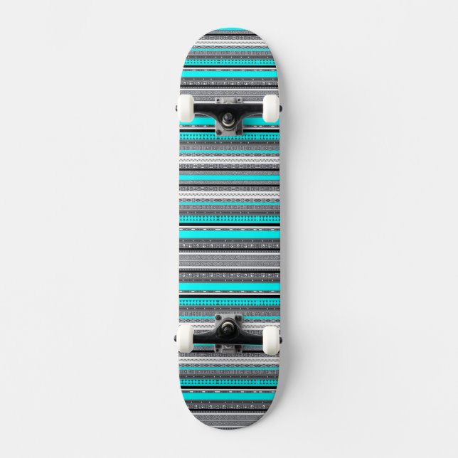 Skate Lindos padrões aztecas cinza aqua (Frente)