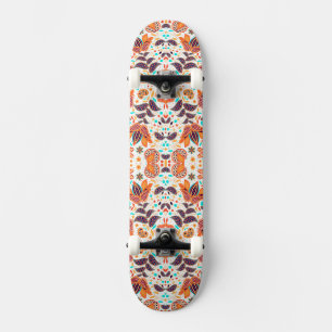 Skate Lindos padrões florais clássicos coloridos