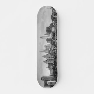 Skate Linha do horizonte de Filadélfia a preto e branco