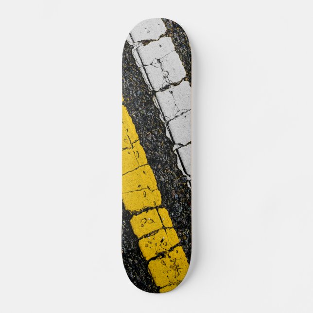 Skate Linha Dupla Amarelo Branco (Frente)