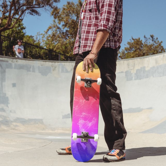 Skate Linhas de Luz Elétrica Gradiente Abstrato. (Ao ar livre 2)