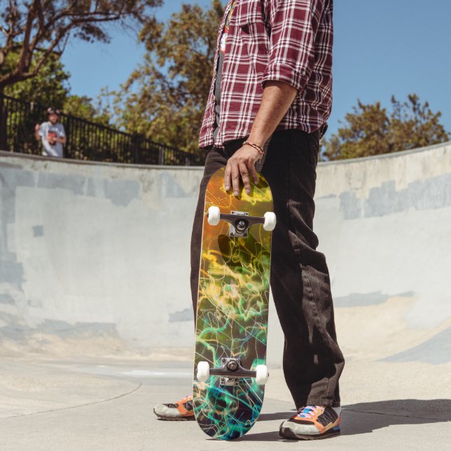Skate Linhas de Luz Elétrica Gradiente Abstrato. (Ao ar livre 2)