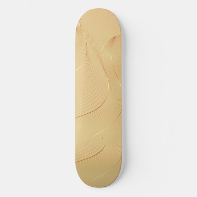 Skate Linhas Douradas Fluídas Arte de Fundo Abstrato de  (Frente)