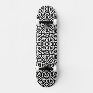 Skate Linhas geométricas contínuas pretas e brancas fofa