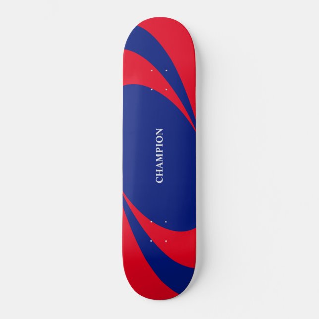 Skate Linhas onduladas azuis e vermelhas (Frente)