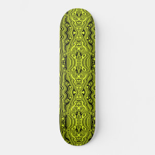 Skate Linhas verdes abstrato preto e neon - personalizáv
