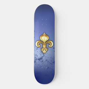 Skate Lís de Ouro sobre Azul