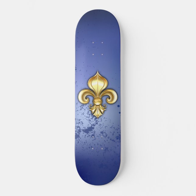 Skate Lís de Ouro sobre Azul (Frente)