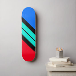 Skate Listra Diagonal de Corrida Azul Vermelho Vibrante